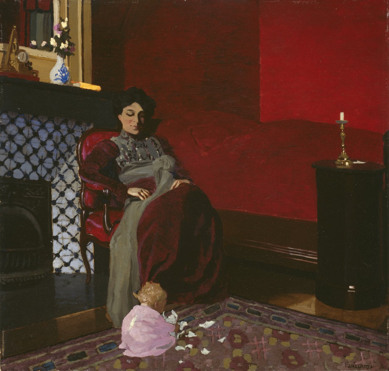 瓦尔洛顿夫人及其侄女Germaine Aghion，1899年 作者 费利克斯·爱德华·瓦洛顿