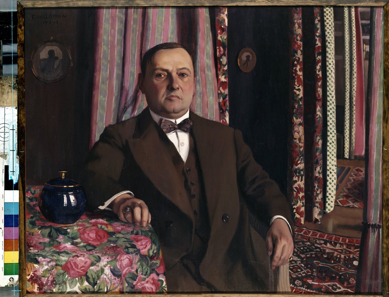 "艺术收藏家乔治-哈森（Georges Emmanuilovich）肖像"，费利克斯-瓦洛通（1865-1925 年）1913 年作品，纳比斯尺寸，81.7x100.5 厘米，俄罗斯圣彼得堡冬宫博物馆。 作者 费利克斯·爱德华·瓦洛顿