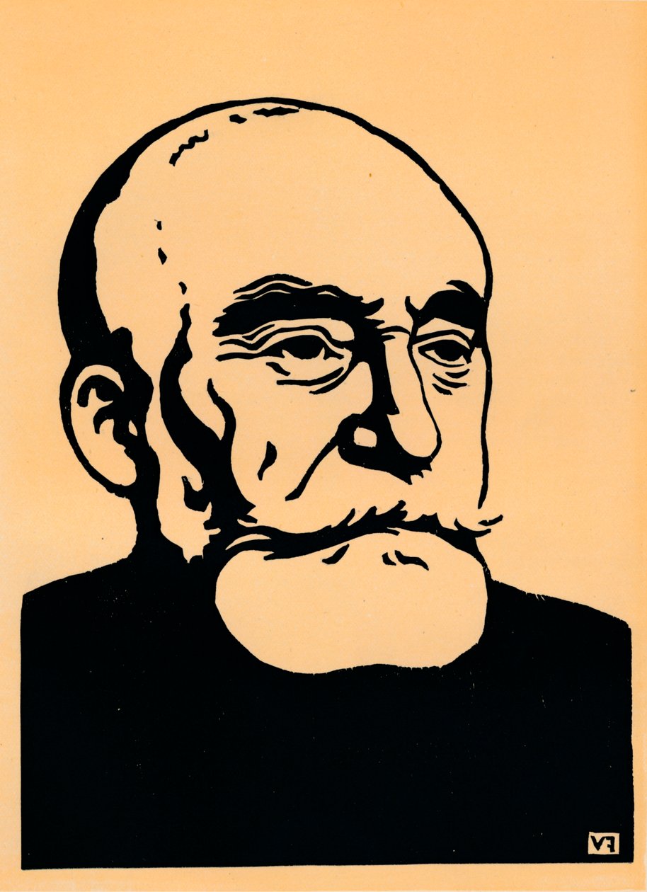 Puvis De Chavannes肖像，c1898 作者 费利克斯·爱德华·瓦洛顿