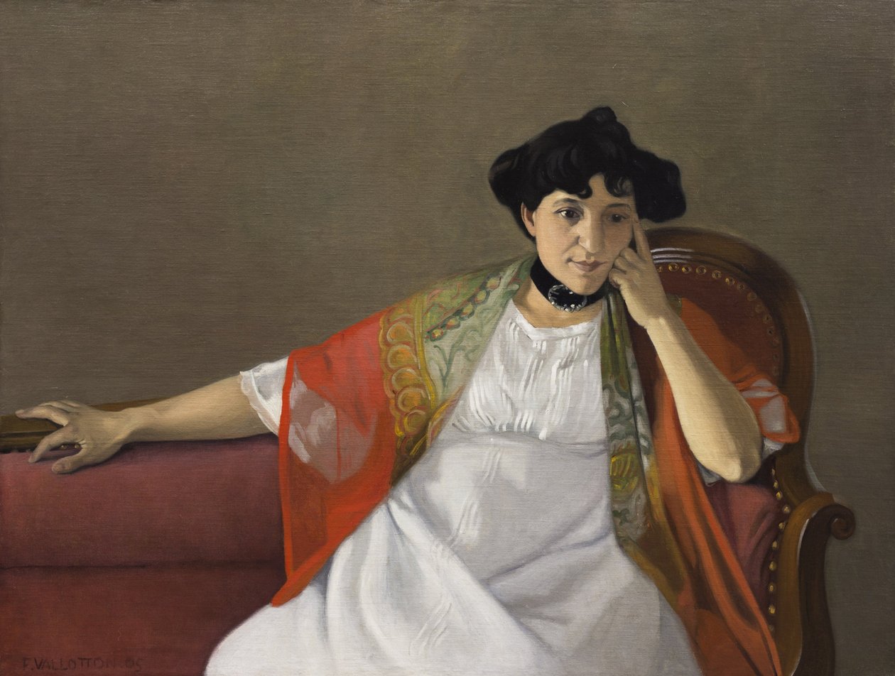 艺术家的妻子加布里埃尔-瓦洛顿的画像，1905年。 作者 费利克斯·爱德华·瓦洛顿