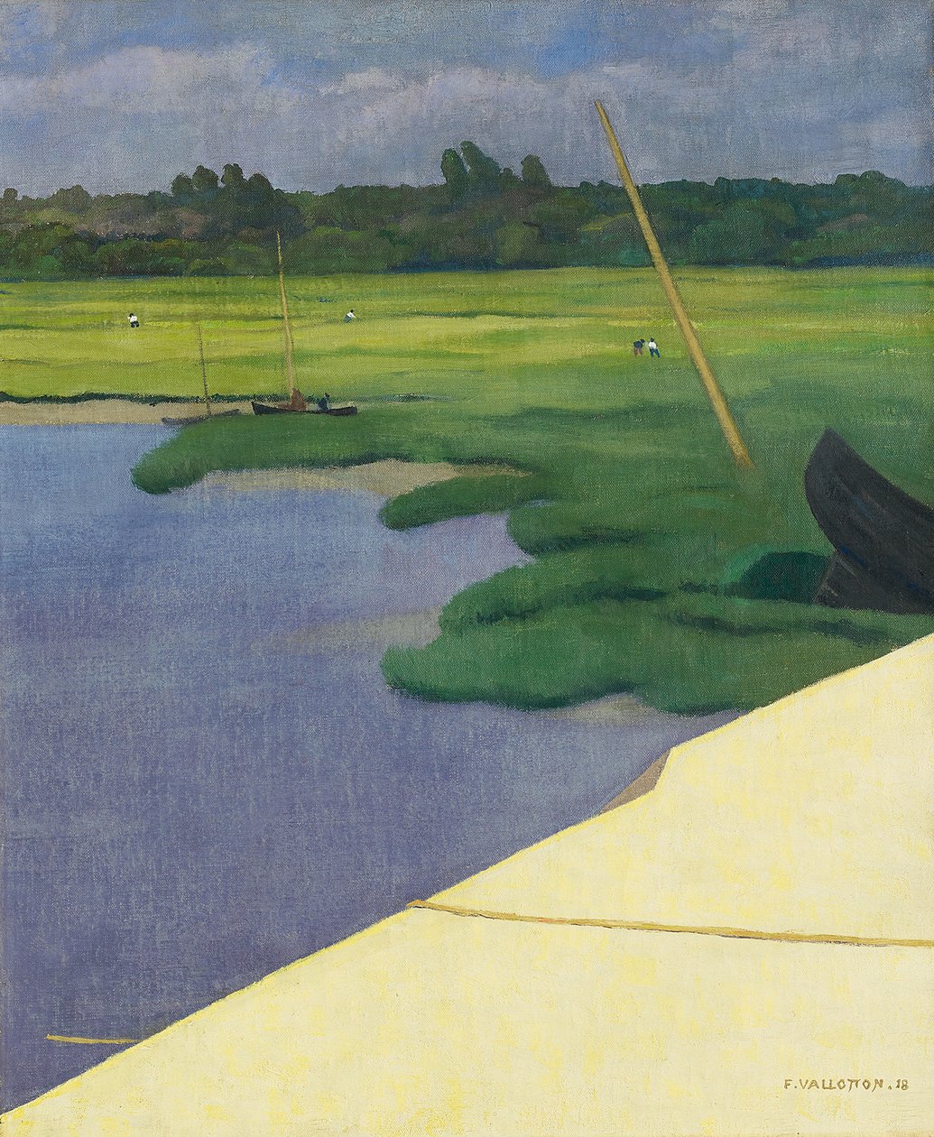 Quai de Berville，1918年 作者 费利克斯·爱德华·瓦洛顿