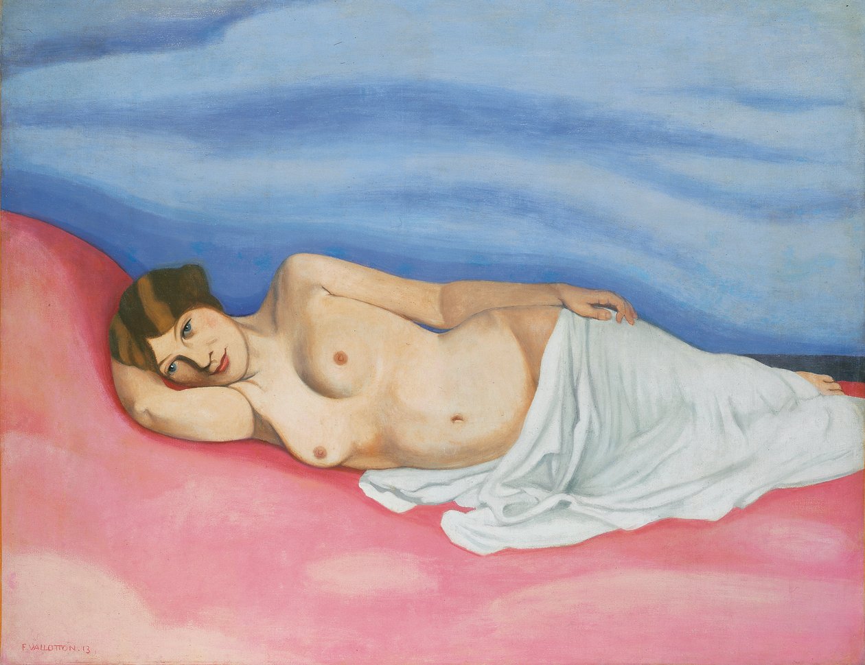 斜倚女性裸体，1913年 作者 费利克斯·爱德华·瓦洛顿