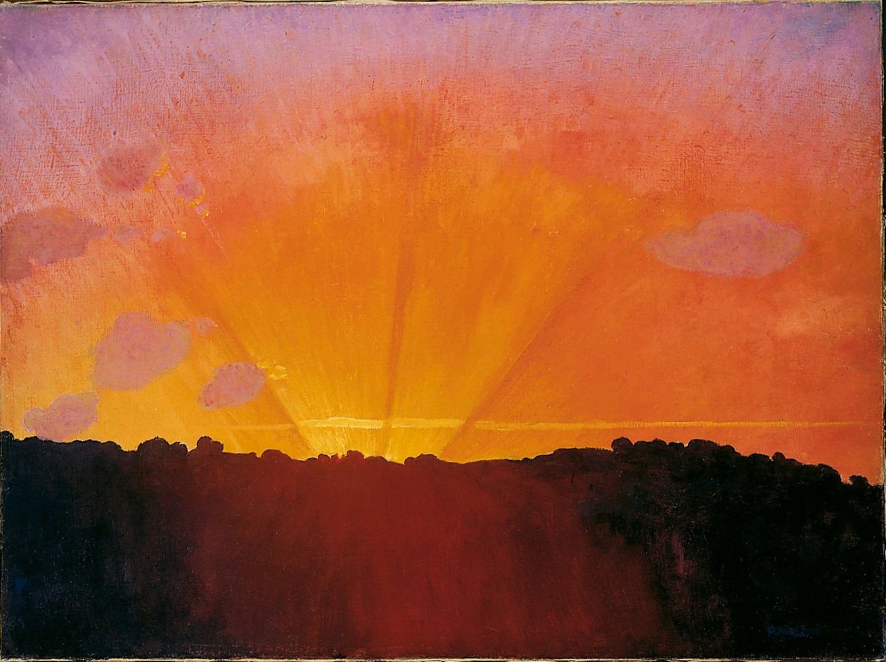 夕阳，橙色的天空，1910年。 作者 费利克斯·爱德华·瓦洛顿