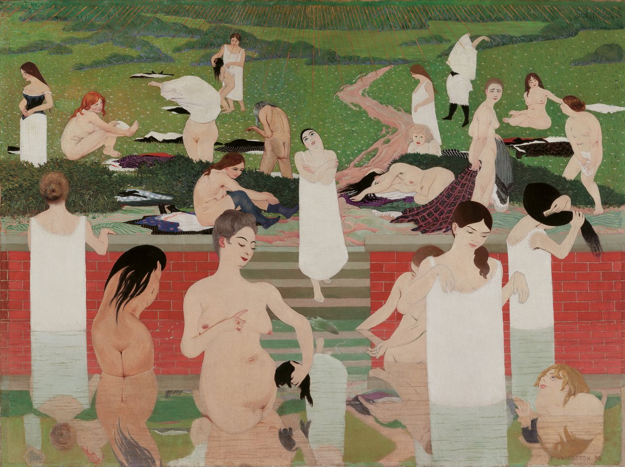 浴场：夏季之夜浴场夏季之夜，1892-1893年 作者 费利克斯·爱德华·瓦洛顿