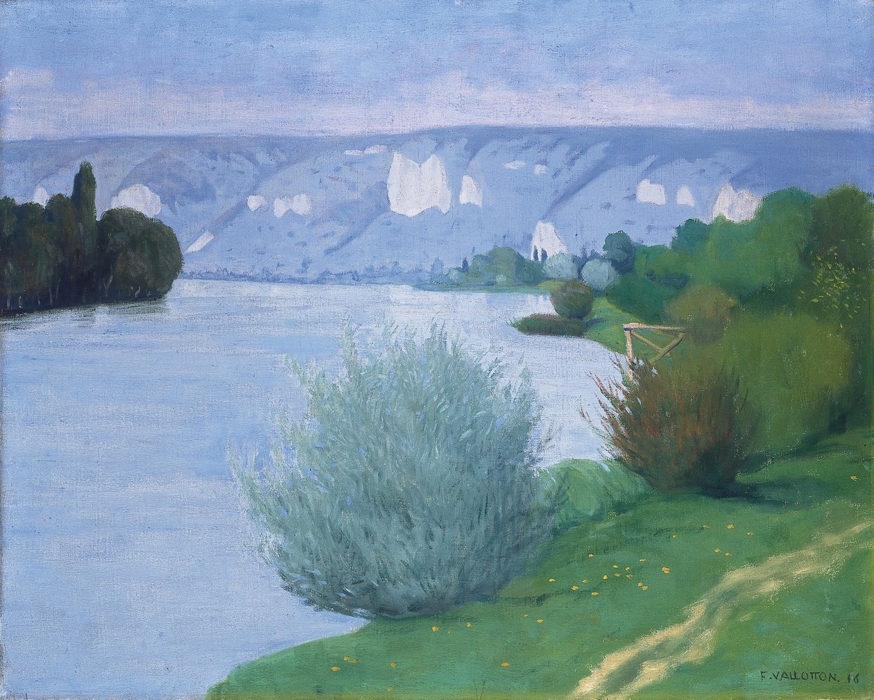塞纳河（Les Andelys）附近的塞纳河（Seine），1916年 作者 费利克斯·爱德华·瓦洛顿