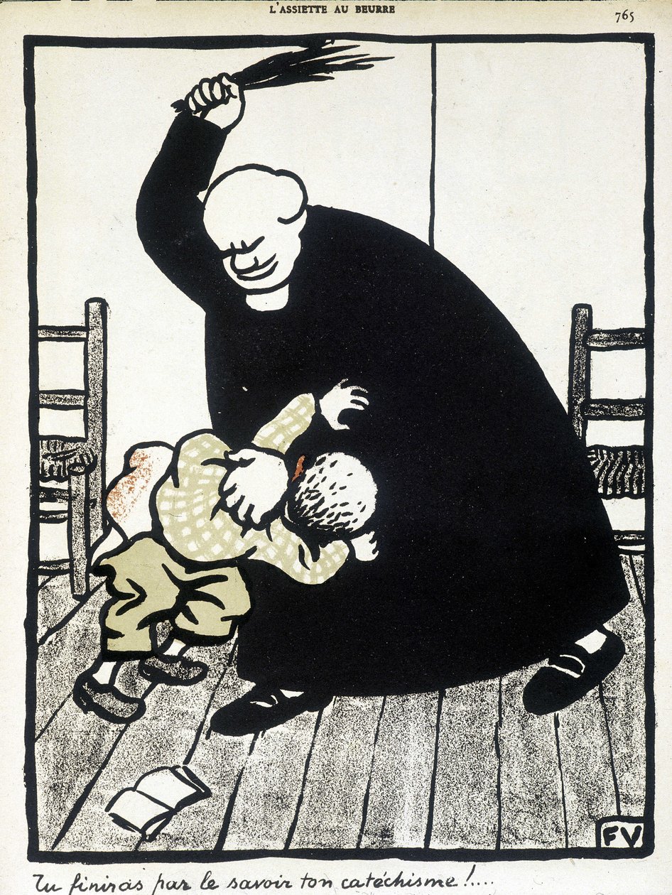 你会发现你的教义问答。 - 费利克斯·瓦洛顿 (Félix Vallotton) 的“基督教学校”，在“L