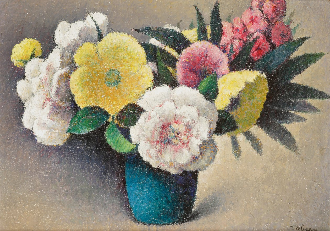 静物与花（布面油画） 作者 菲利克斯·埃利·托宾