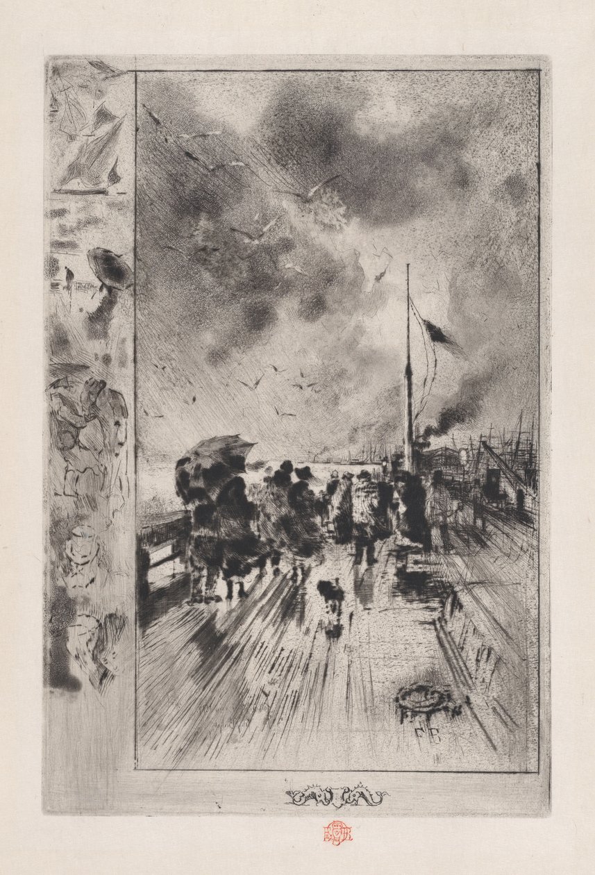 英国的一个码头，1879年。 作者 菲利克斯·希拉勒·布霍特