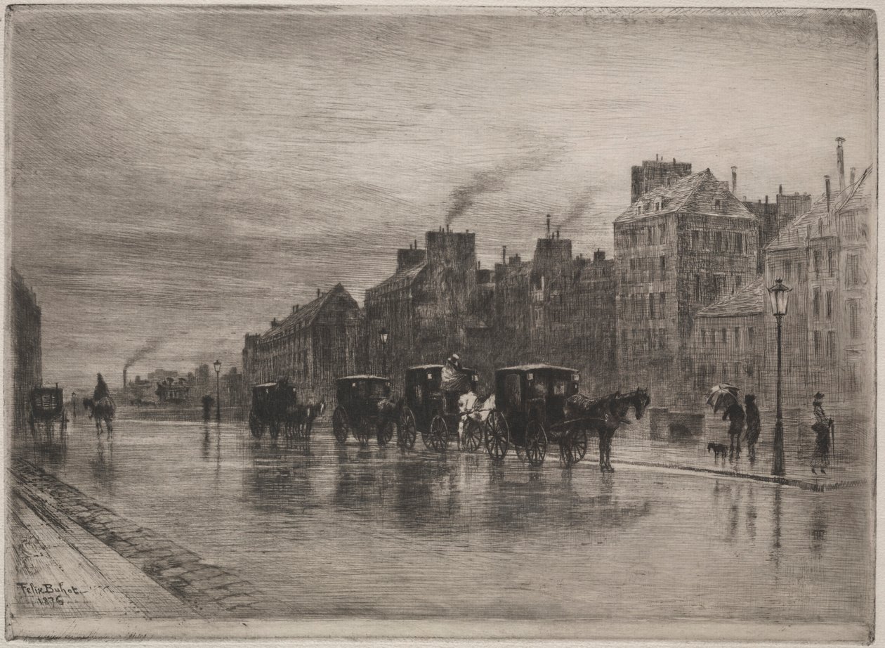 1876年，在Quai de LHotel-Dieu上的一个冬季早晨。 作者 菲利克斯·希拉勒·布霍特