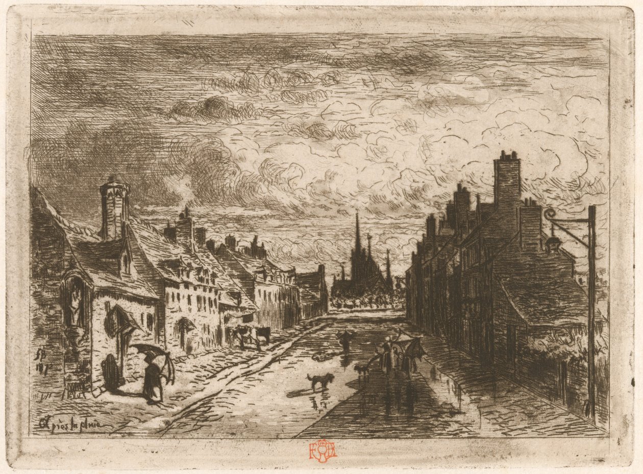 Après la pluie 《雨后》，1873或1874年，1877年重新创作。 作者 菲利克斯·希拉勒·布霍特