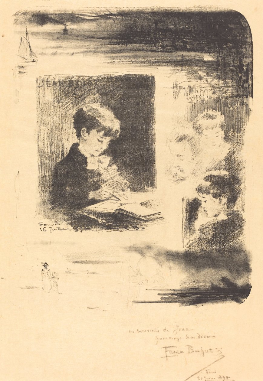 Enfant Dessinant儿童画，1894年。 作者 菲利克斯·希拉勒·布霍特