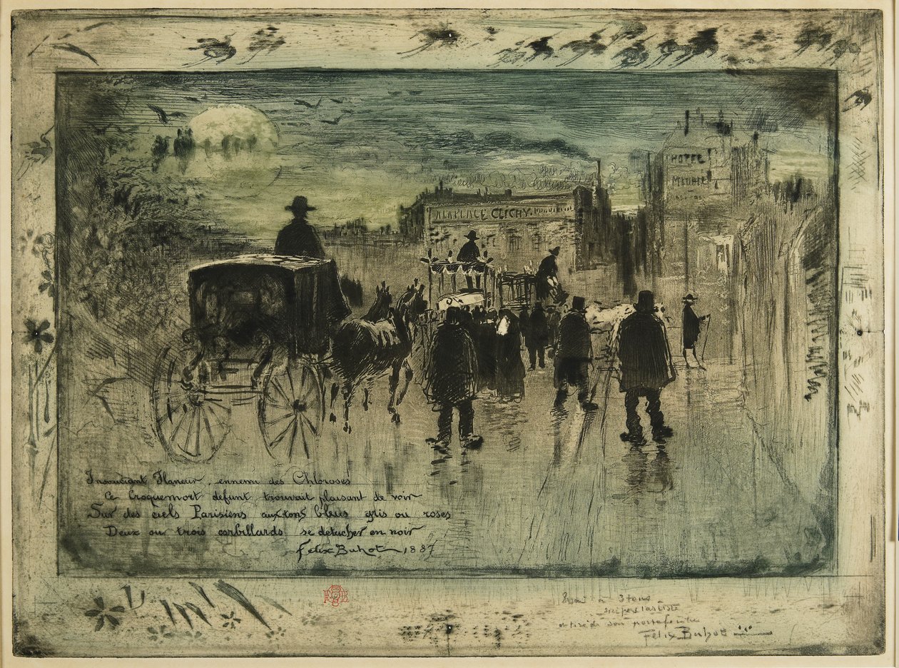 1887年，克里希大道上的葬礼游行 作者 菲利克斯·希拉勒·布霍特
