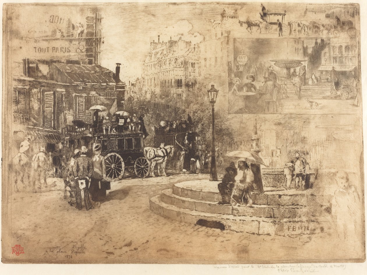 La Place Pigalle en 1878 Pigalle in 1878, 1878. 作者 菲利克斯·希拉勒·布霍特