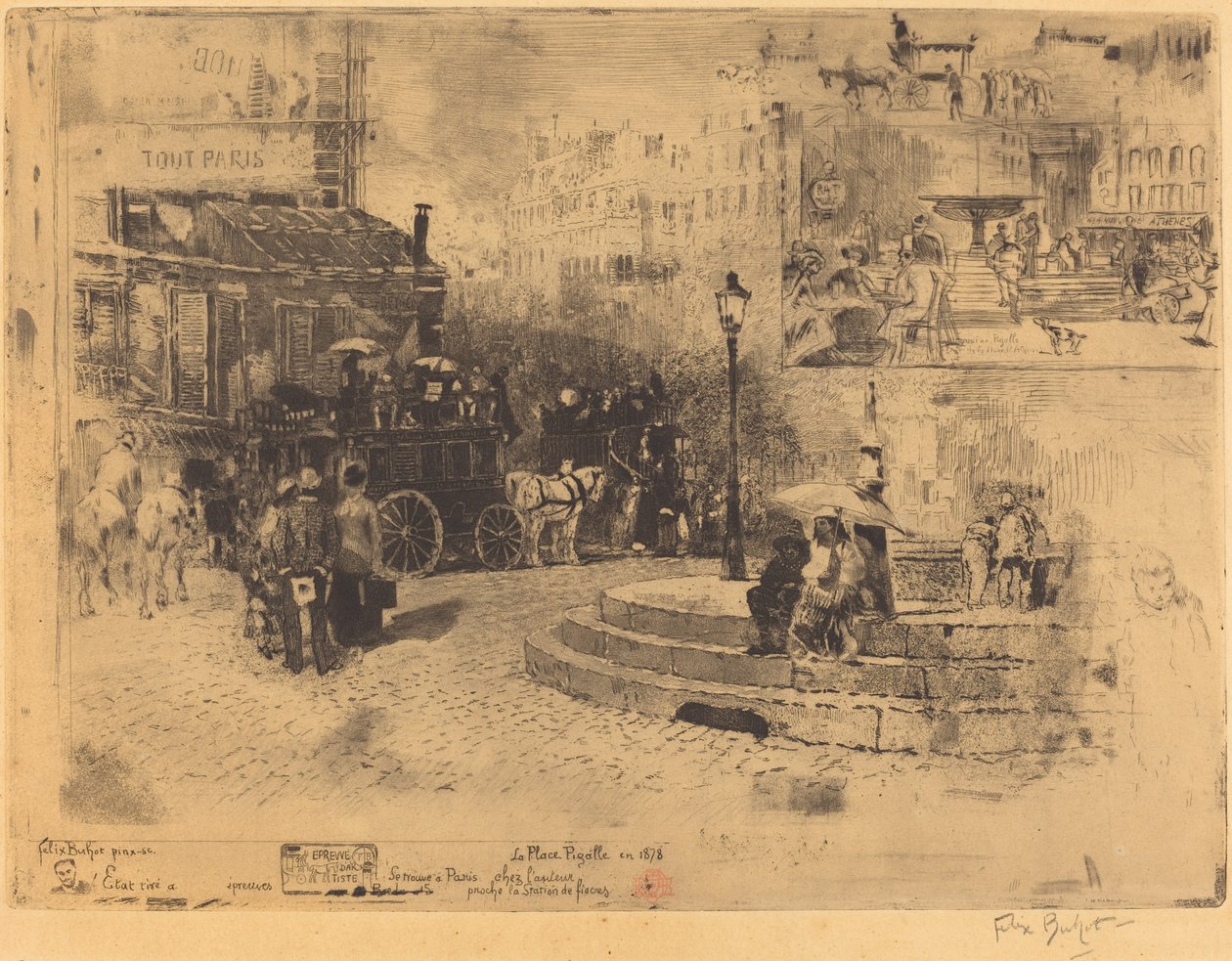 La Place Pigalle en 1878 Pigalle in 1878, 1878. 作者 菲利克斯·希拉勒·布霍特