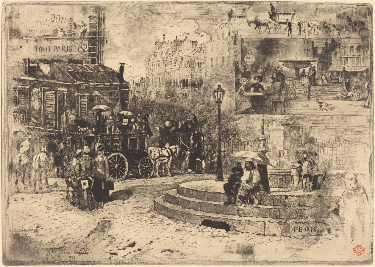 La Place Pigalle en 1878 Pigalle in 1878, 1878. 作者 菲利克斯·希拉勒·布霍特