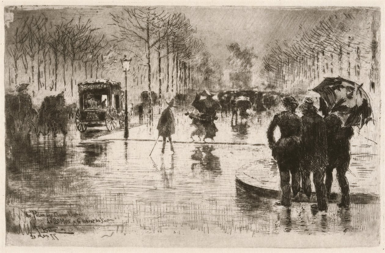 Le retour des artistes 《艺术家的回归》，1877年。 作者 菲利克斯·希拉勒·布霍特