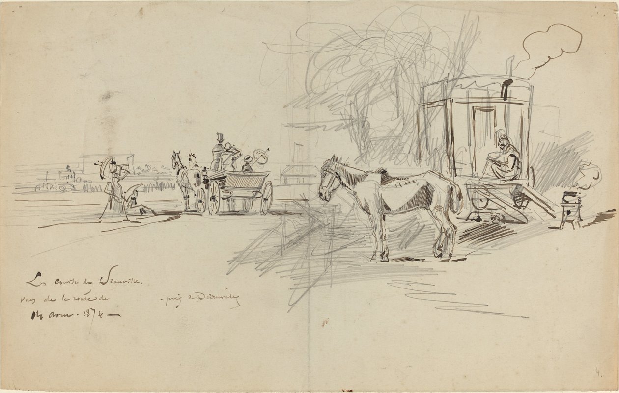 Les Courses de Deauville, 1874. 作者 菲利克斯·希拉勒·布霍特