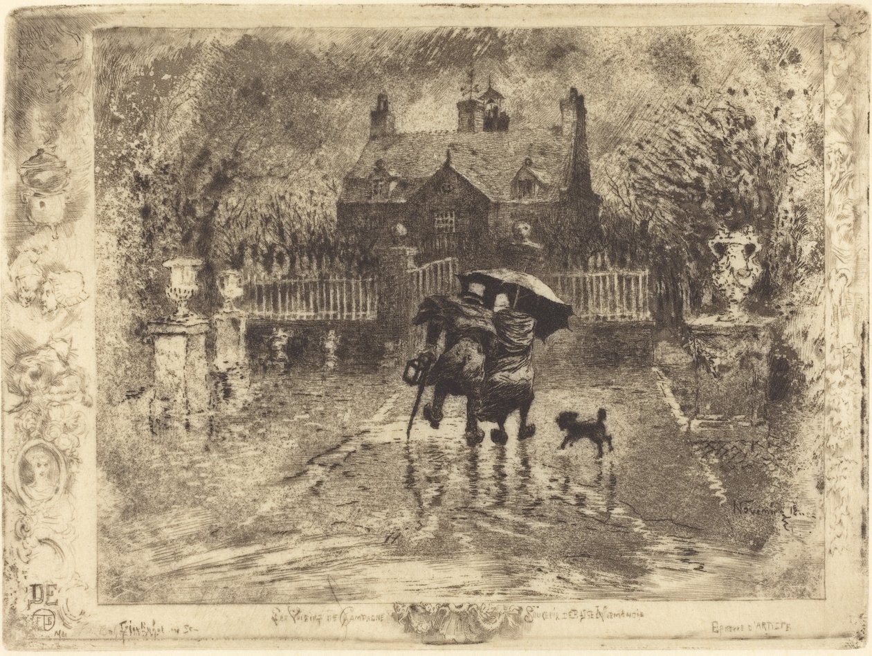 Les Voisins de Campagne 乡村邻居，1879-1880。 作者 菲利克斯·希拉勒·布霍特