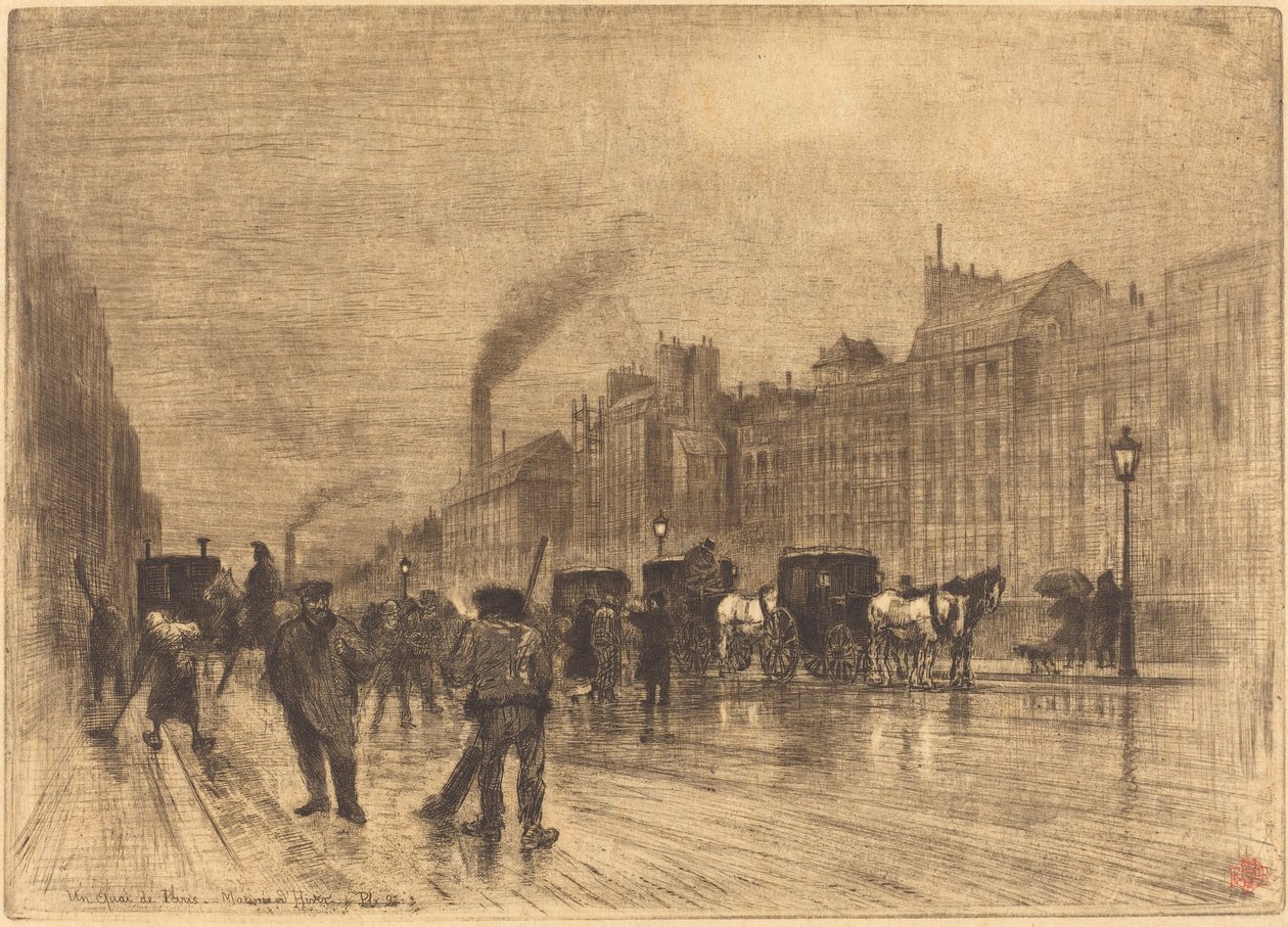 码头上的冬季早晨，1883年。 作者 菲利克斯·希拉勒·布霍特