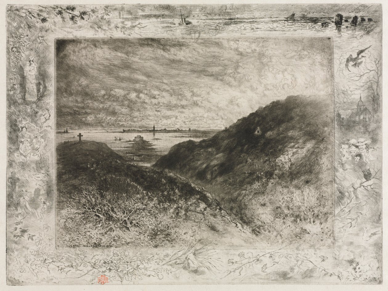 悬崖，圣马洛湾，1886-1890年。 作者 菲利克斯·希拉勒·布霍特