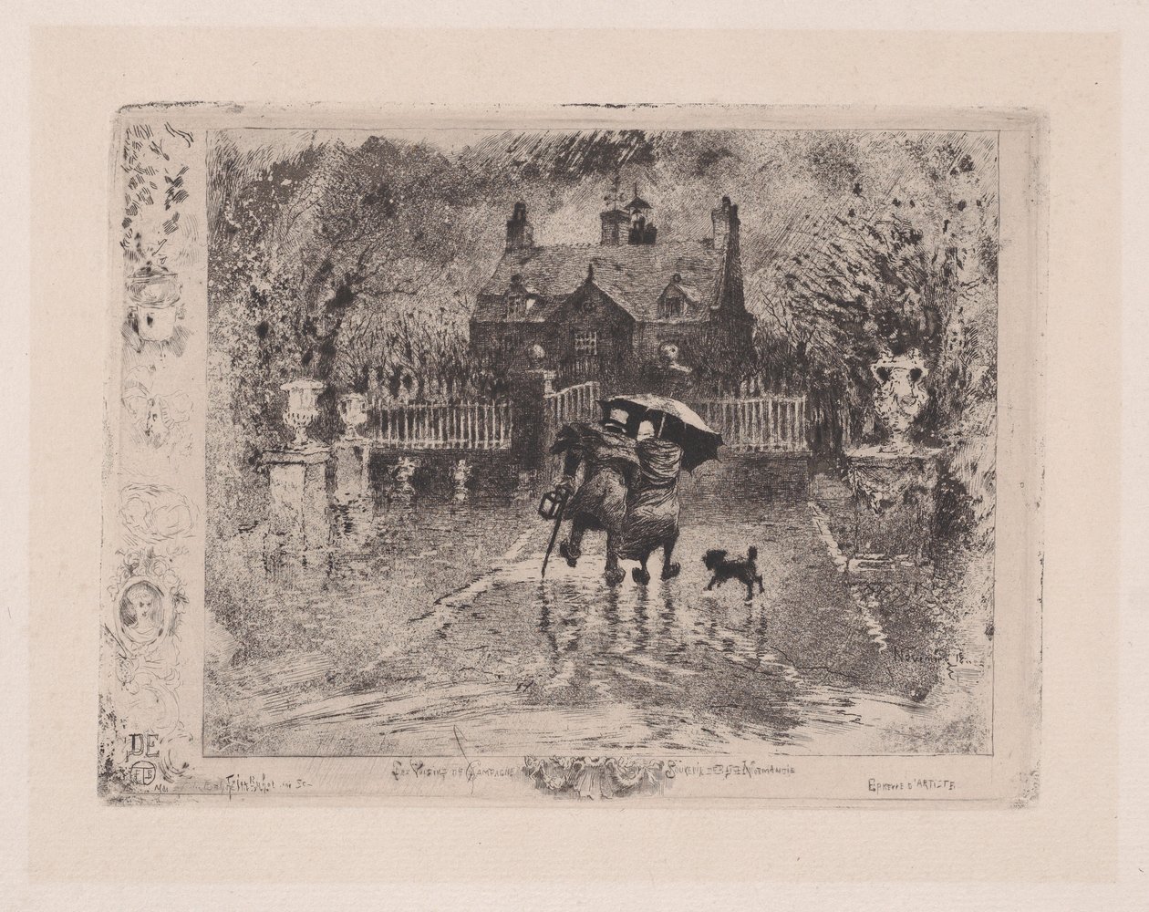 乡村邻里 Les Voisins de Campagne, 1860-98. 作者 菲利克斯·希拉勒·布霍特