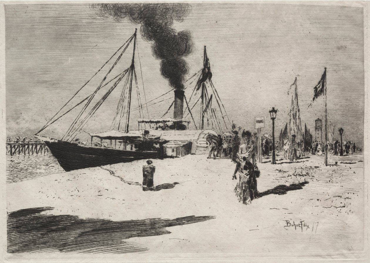 特劳维尔码头，1877年。 作者 菲利克斯·希拉勒·布霍特