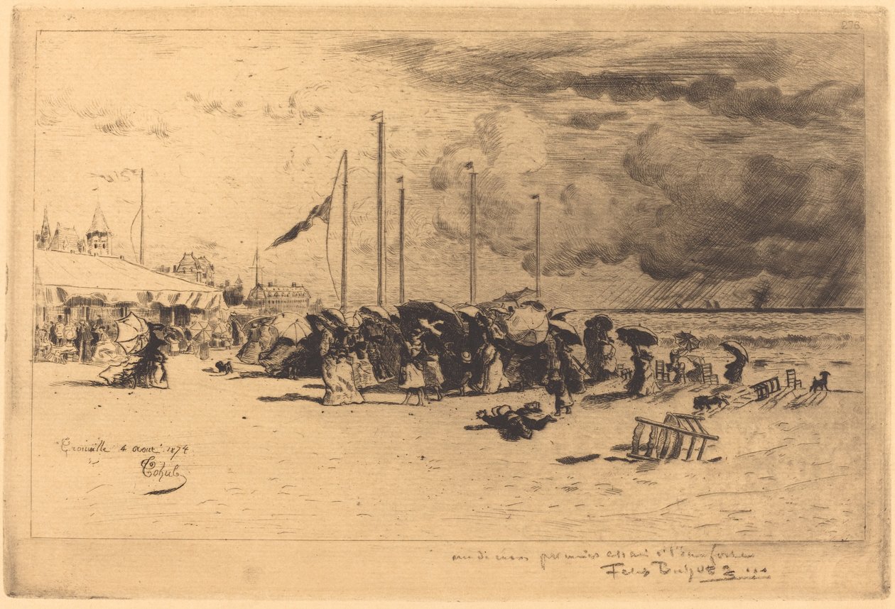 特鲁维尔的暴风雨，1874-1875年。 作者 菲利克斯·希拉勒·布霍特