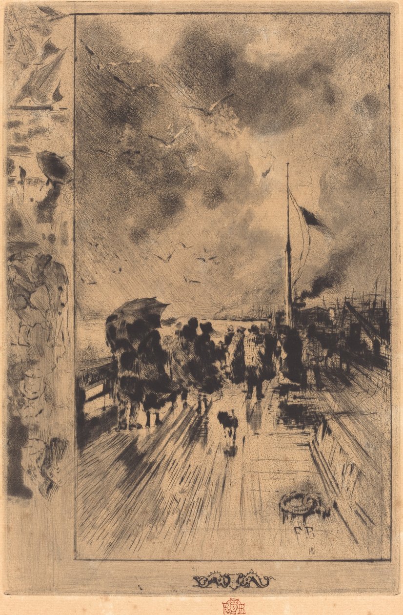 英国的一个码头，1879年。 作者 菲利克斯·希拉勒·布霍特