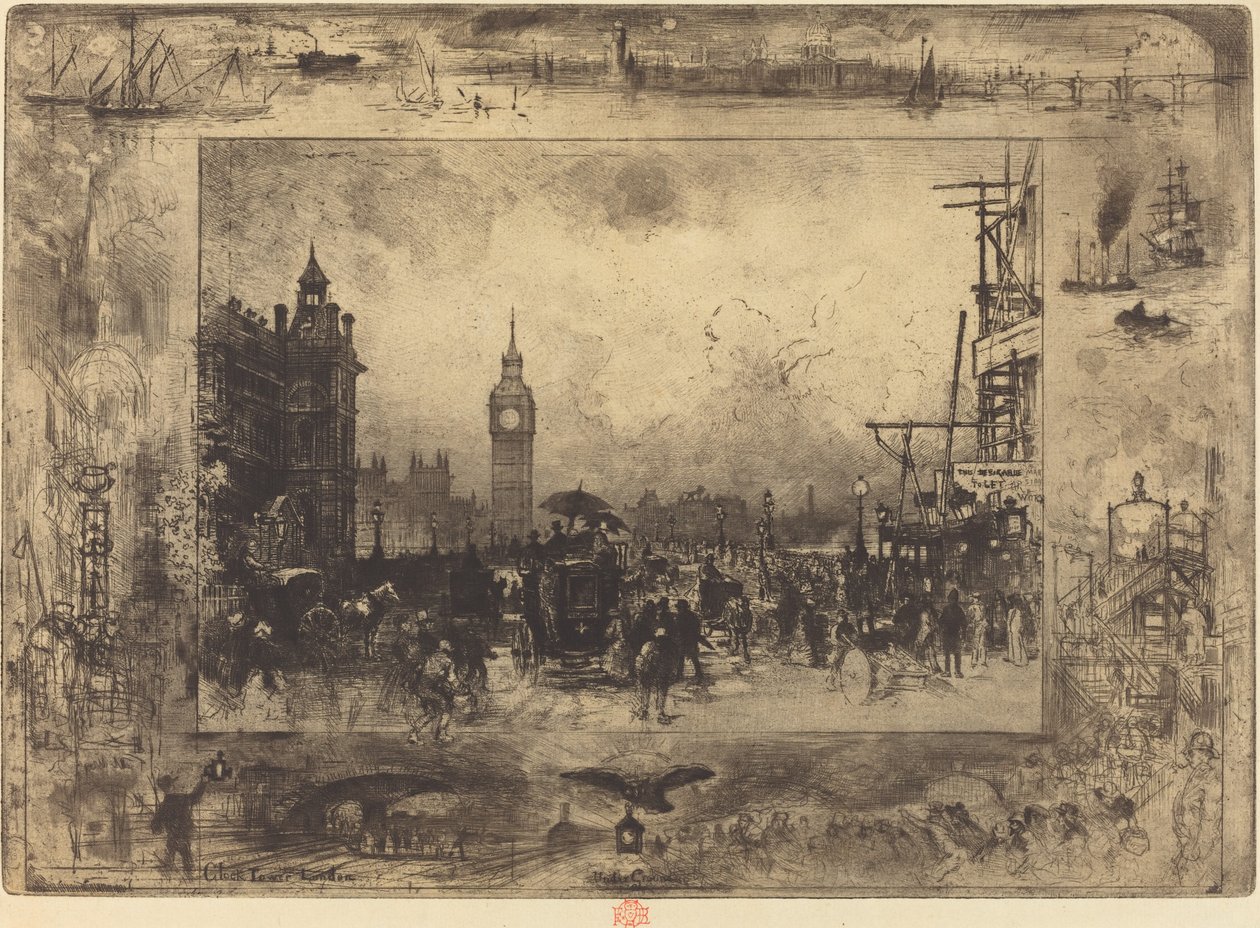 威斯敏斯特桥，1884年。 作者 菲利克斯·希拉勒·布霍特