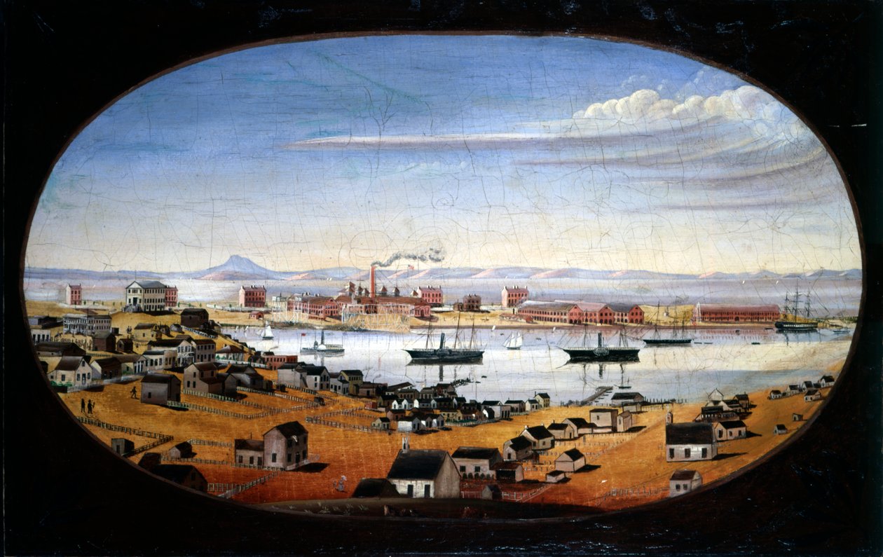 US Navy Yard，Mare Island，California，c.1857 作者 费利克斯·马修斯（Felix Mathews）
