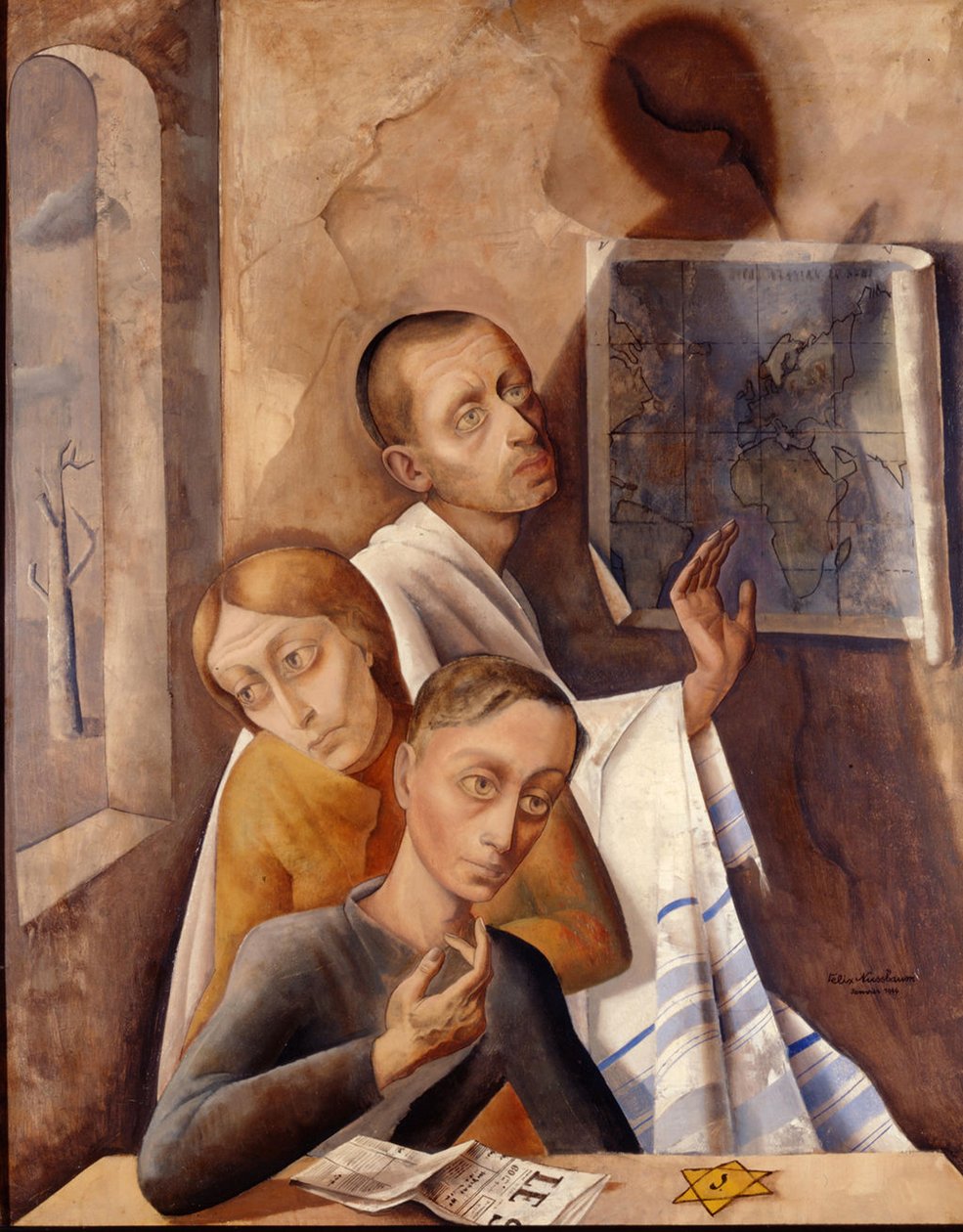躲藏中的自画像，1944年 作者 费利克斯·努斯鲍姆（Felix Nussbaum）