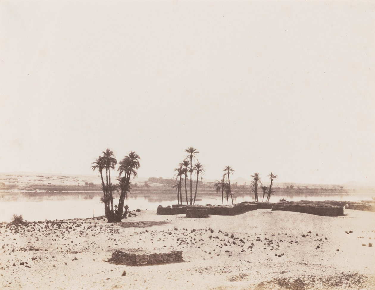 达凯，尼罗河畔的村庄和河岸，达凯，1851-1852 年（照片 作者 费利克斯·泰纳德