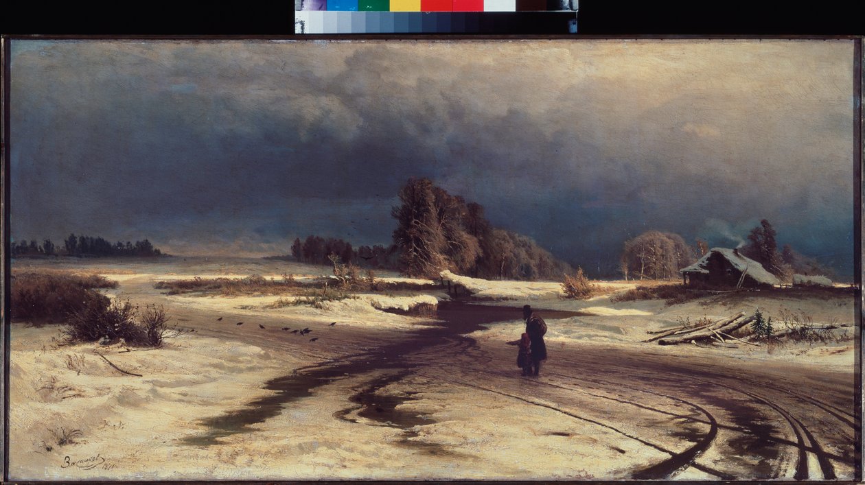 Degel (Thaw) - Peinture de Fyodor Vasilyev (Feodor Alexandrovich, Fiodor Alexandrovitch Vassiliev (1850-1873)), huile sur toile 作者 费奥多·亚历山德罗维奇·瓦西里耶夫