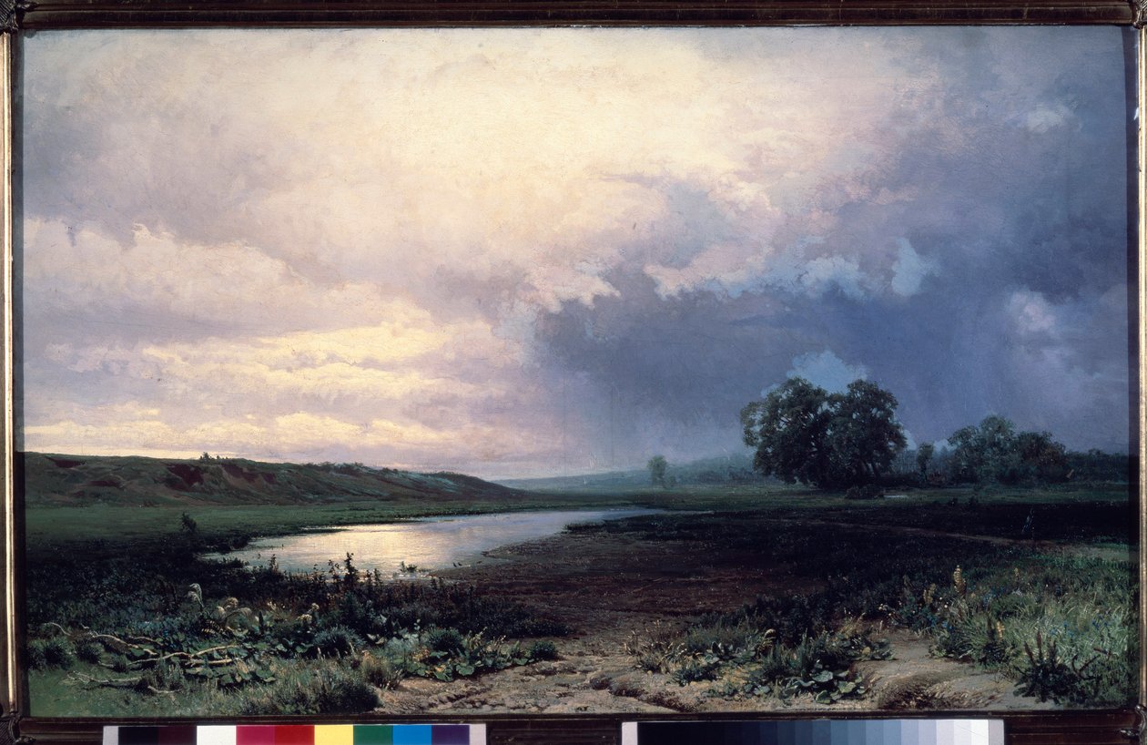 Prairies inondees (Flooded Meadow) - Peinture de Fyodor Alexandrovich Vasilyev (Feodor Alexandrovich, Fiodor Alexandrovitch Vassiliev) (1850-1873), huile sur toile 作者 费奥多·亚历山德罗维奇·瓦西里耶夫