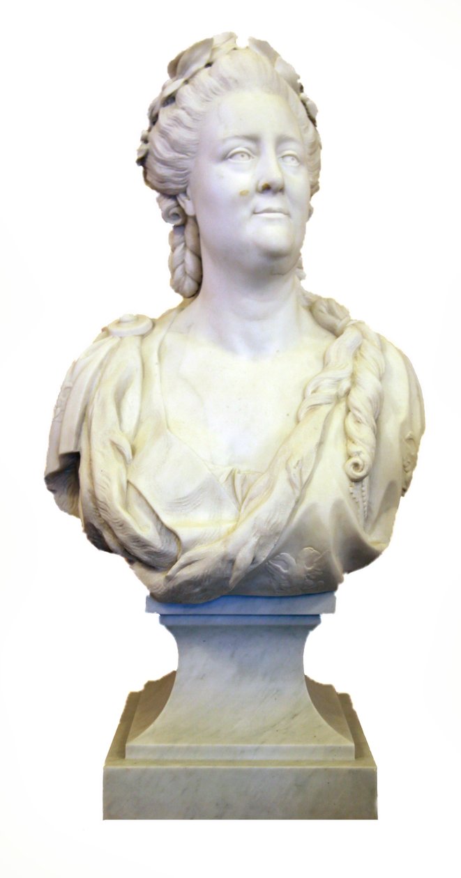 俄罗斯女皇凯瑟琳大帝的半身像，1786年。 作者 费奥多西·谢德林