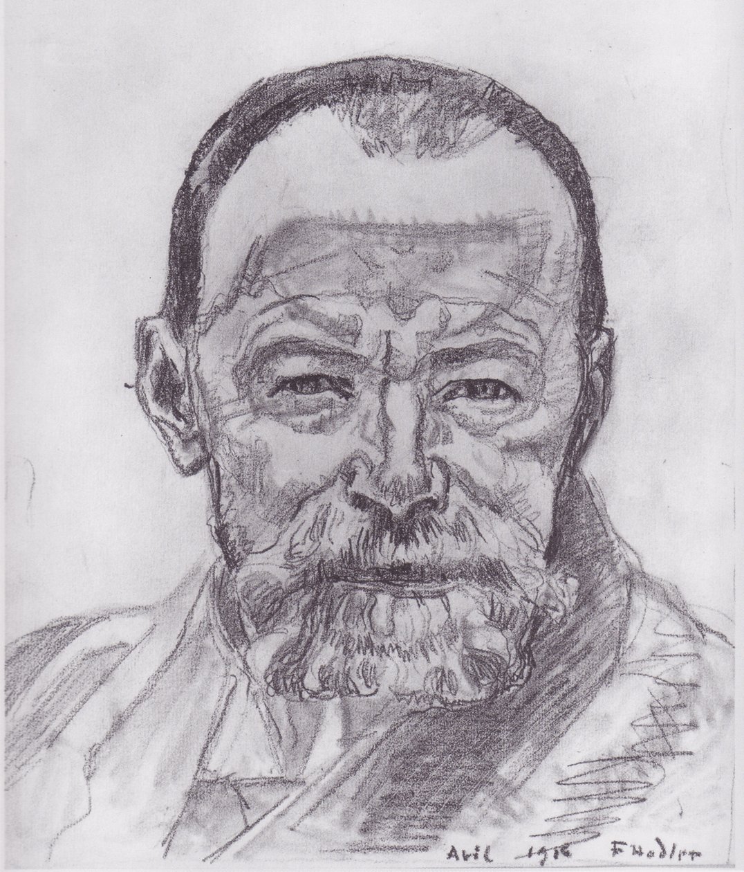 自画像研究。 作者 费迪南德·霍德勒