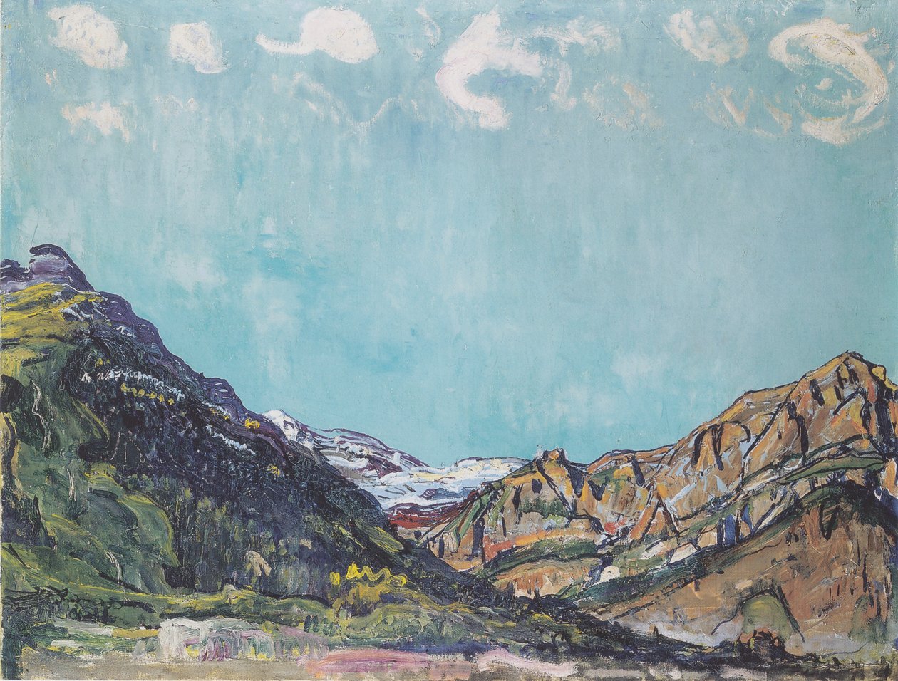 在Champéry景观 作者 费迪南德·霍德勒
