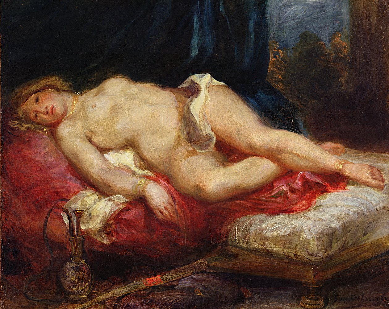 Odalisque，1825年 作者 费迪南德·维克多·尤金·德拉克罗瓦