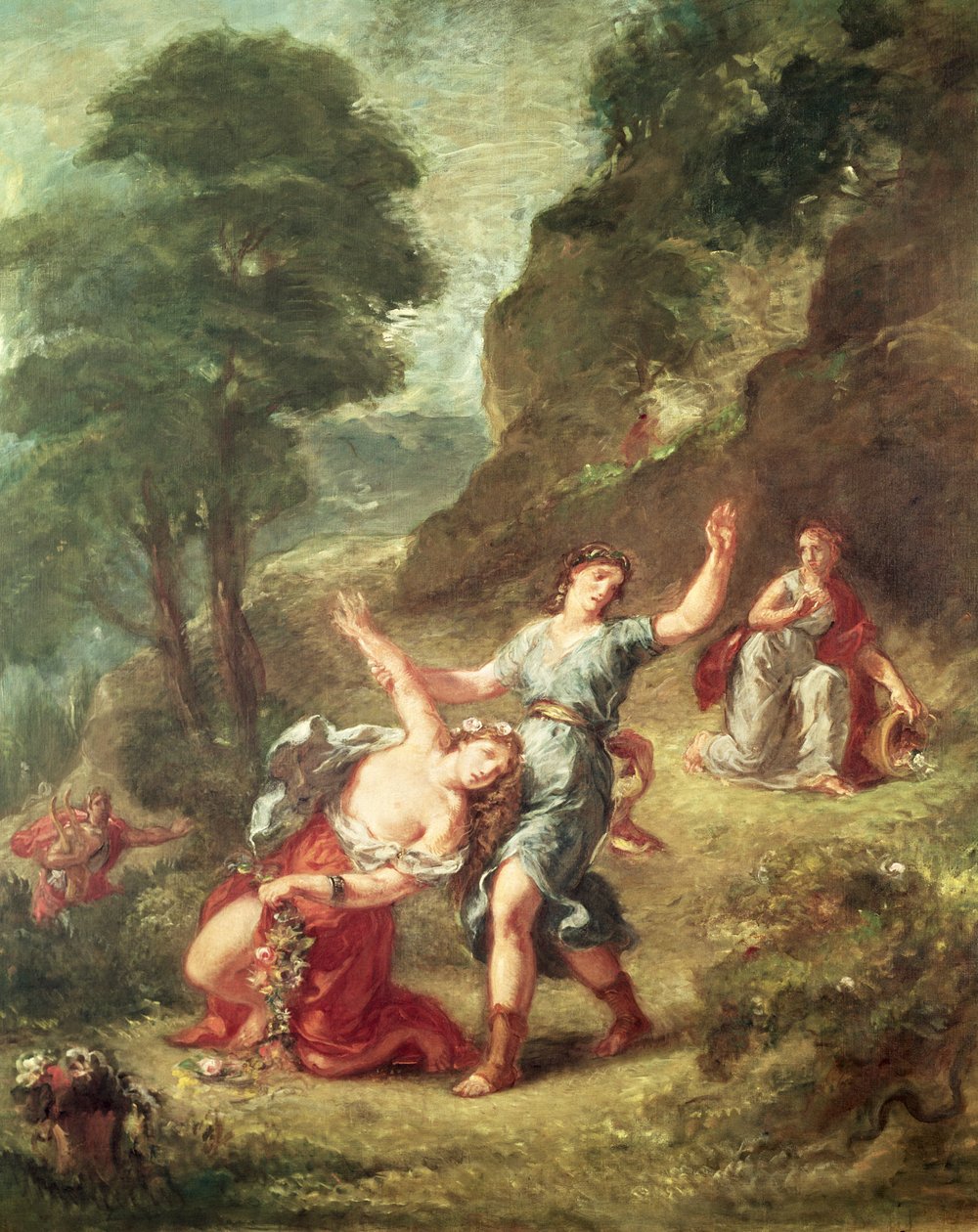 Orpheus和Eurydice，春天来自1862年的四季系列 作者 费迪南德·维克多·尤金·德拉克罗瓦