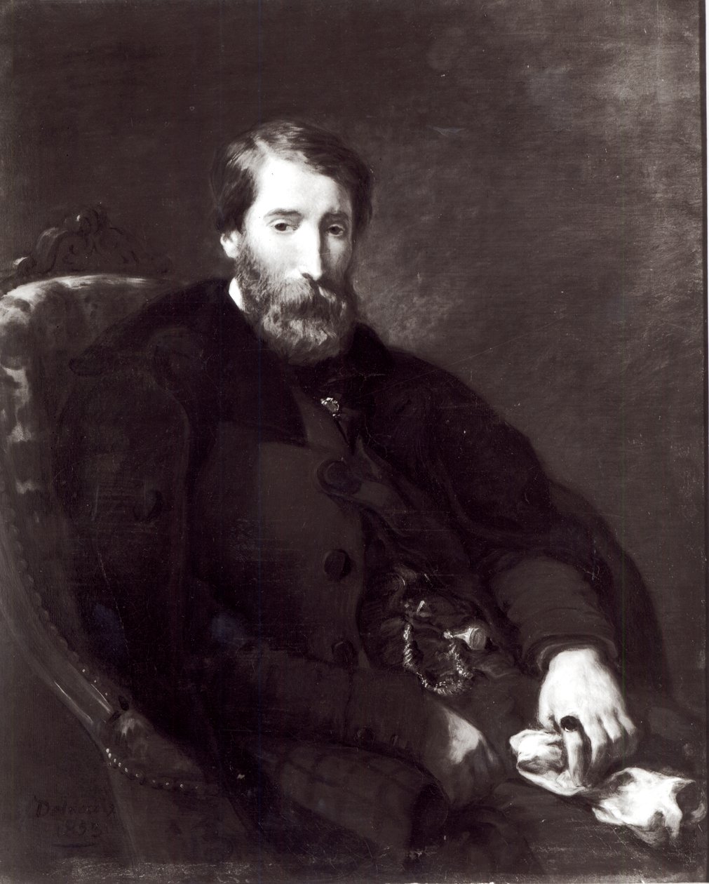 Alfred Bruyas的肖像（1821-77） 作者 费迪南德·维克多·尤金·德拉克罗瓦