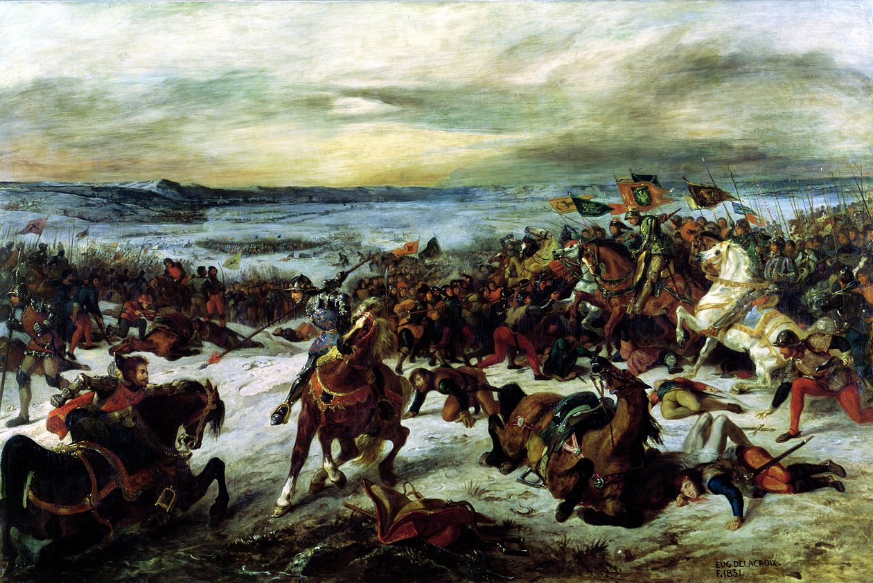 查尔斯大胆之死（1433-77），南希战役，1877年1月5日，1831年 作者 费迪南德·维克多·尤金·德拉克罗瓦