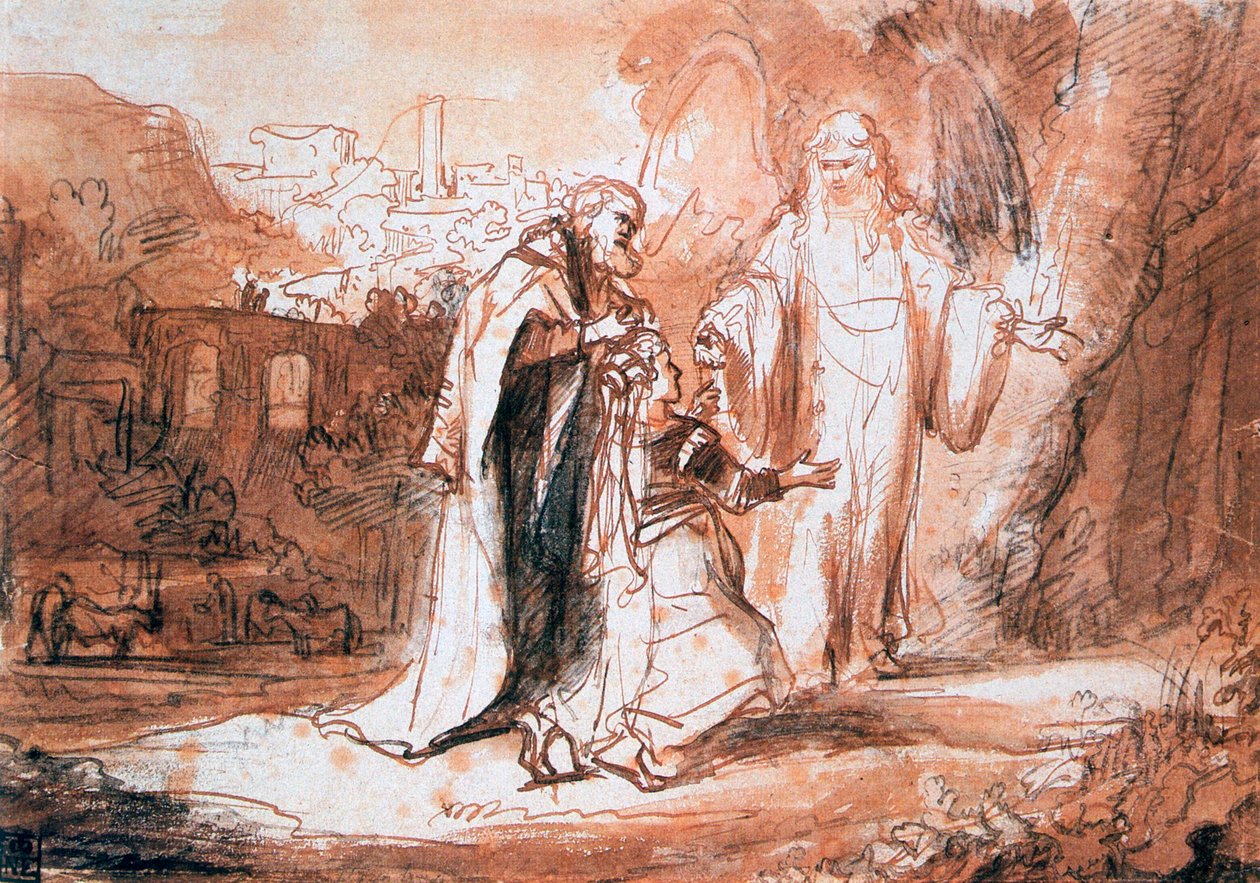 耶和华的使者向玛挪亚的妻子显现... c1636-1680 作者 费迪南德·波尔