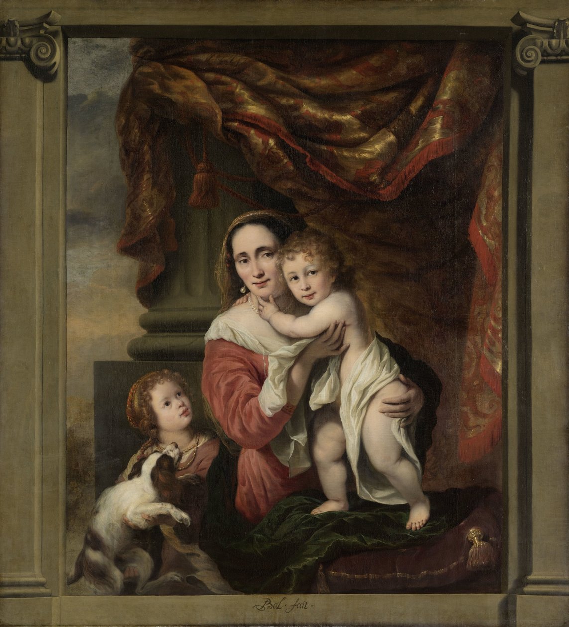 明爱：乔安娜·德吉尔（Joanna de Geer，1629-1691 年）和她的孩子塞西莉亚之旅（Cecilia Trip，1660-1728 年）和劳伦斯之旅（Laurens Trip，生于 1662 年） 作者 费迪南德·波尔
