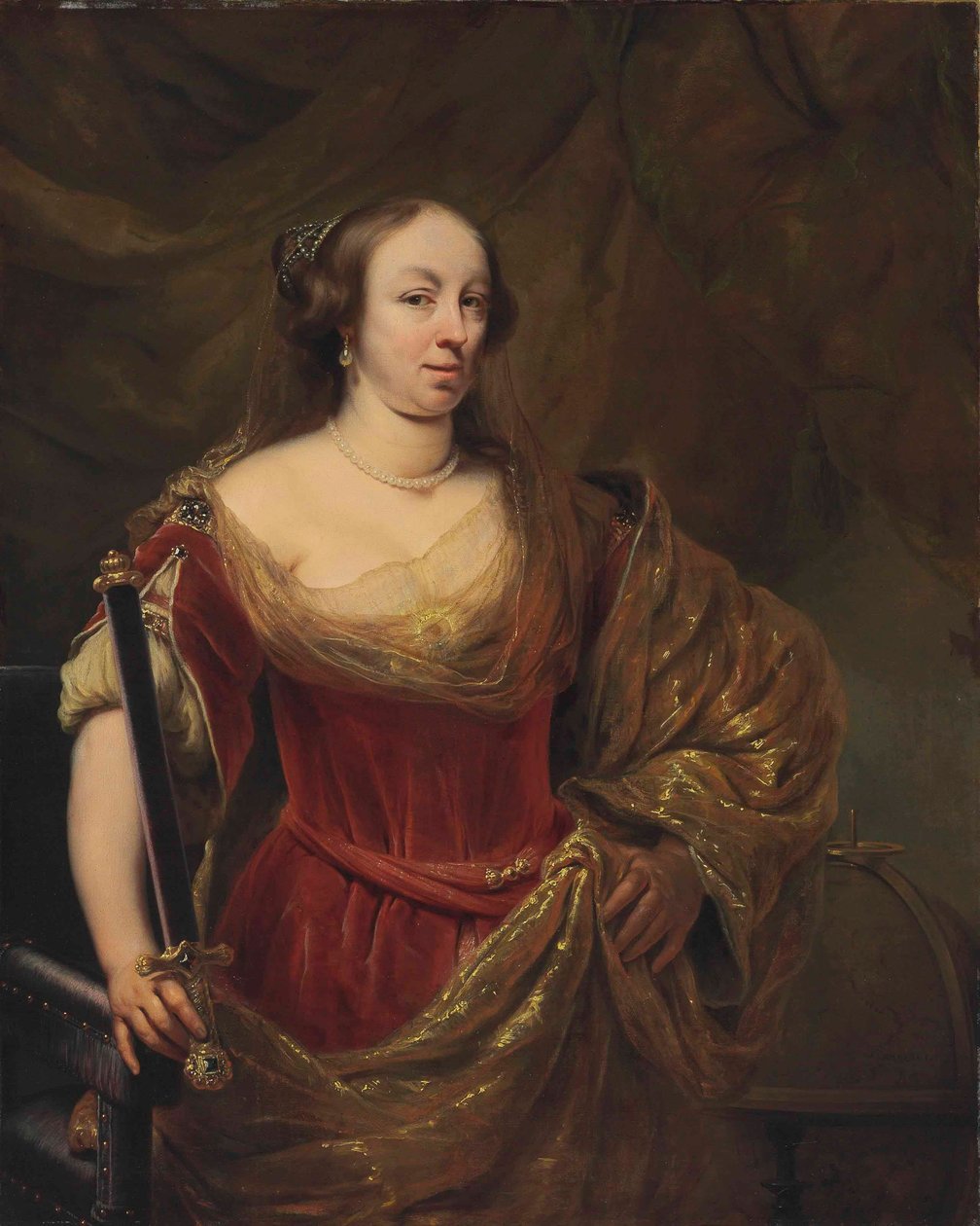 波兰文： Portrait królowej Ludwiki Marii Gonzagi de Nevers 玛丽-路易丝-贡萨加-德-内韦尔肖像 作者 费迪南德·波尔