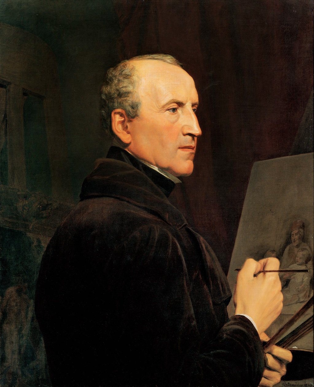 画架前的自画像 作者 费迪南德·乔治·沃尔德米勒