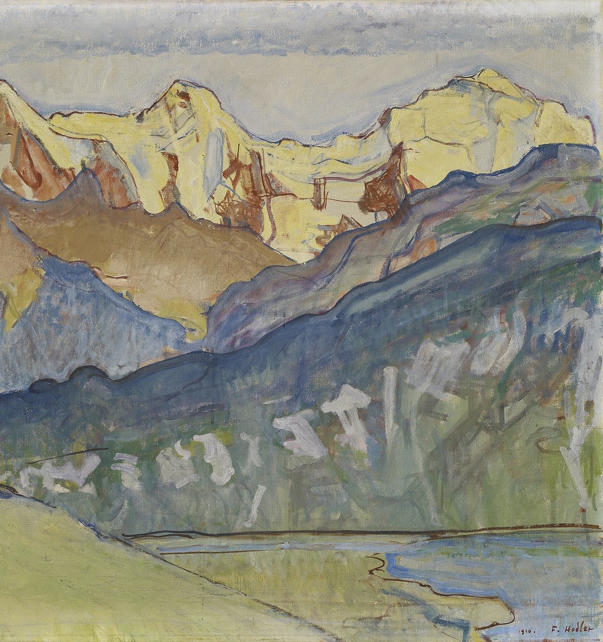 Beatenberg的Eiger，Mönch和Jungfrau 作者 费迪南德·霍德勒