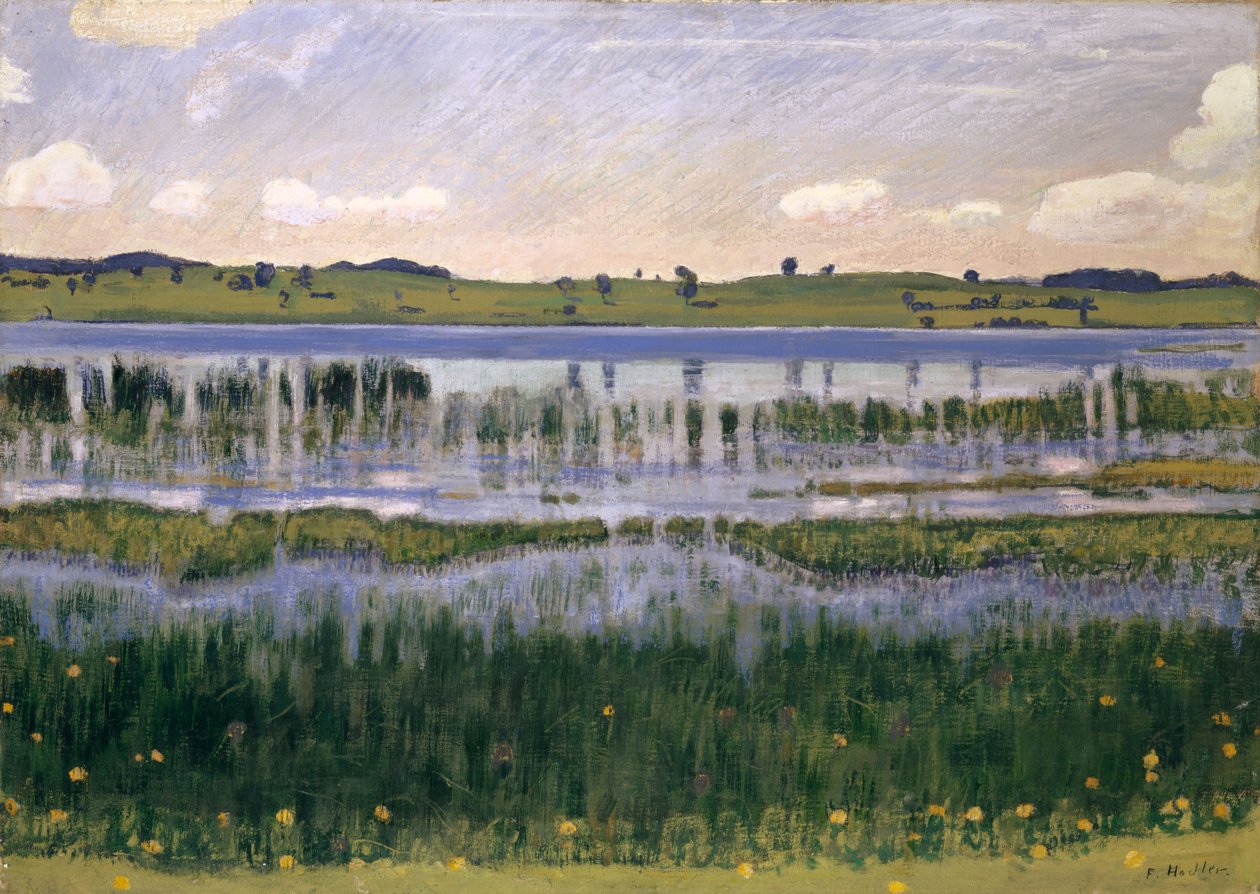 Langenthal附近的Burgäschi湖，约1901年。 作者 费迪南德·霍德勒
