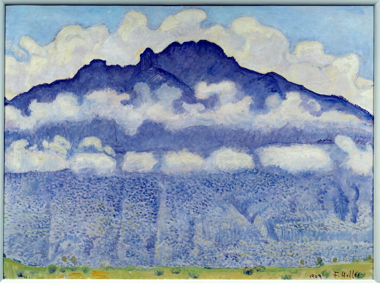 Schynige platte (mountain landscape in the Oberland, Swiss Alps). Painting by Ferdinand Hodler (1833-1918) Ec. Follow. 作者 费迪南德·霍德勒