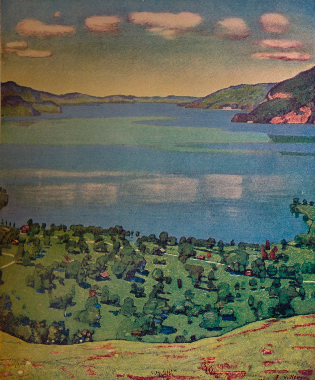 图恩湖，摄于1910年，位于莱西根（Leissigen）。 作者 费迪南德·霍德勒