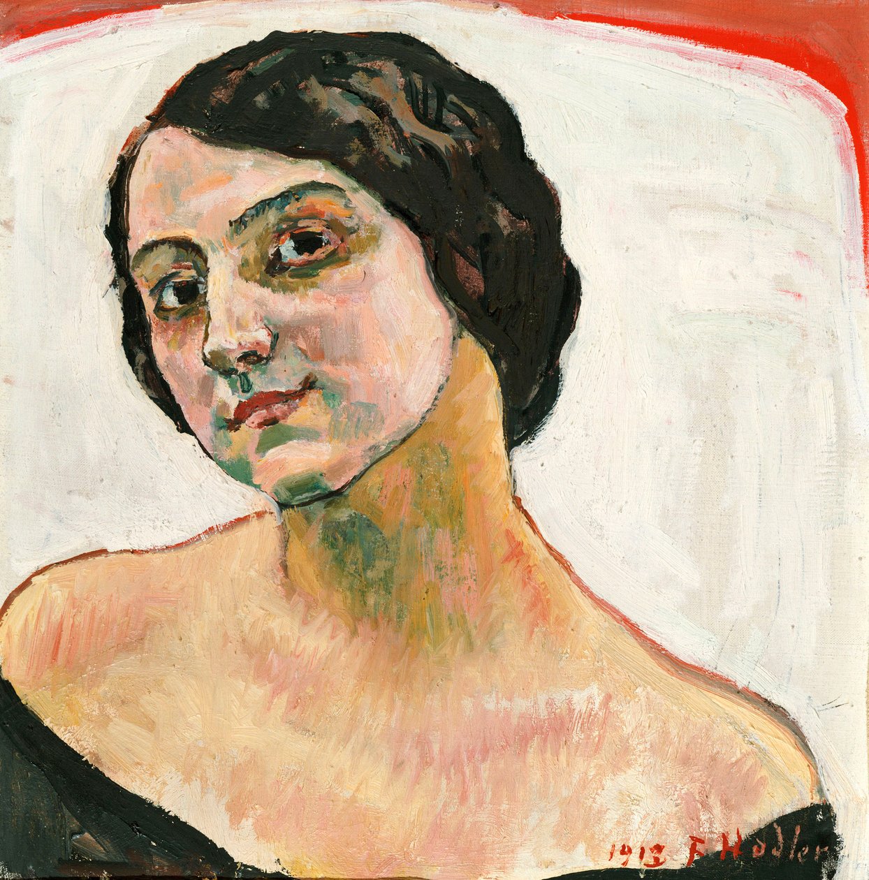 棕色头发的女人，1913年 作者 费迪南德·霍德勒